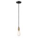preview thumbnail 4 of 2, Early Electric 1-Light Pendant - black / antique brass