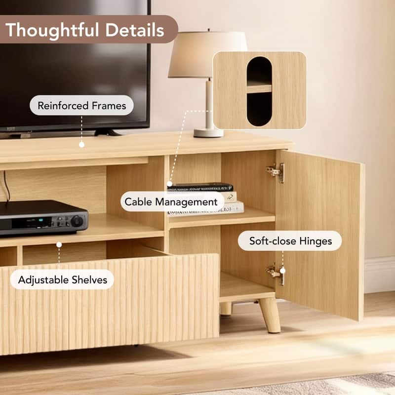 Spruce & Spring 70" TV Stand Modern Entertainment Center for TVs up to 80"