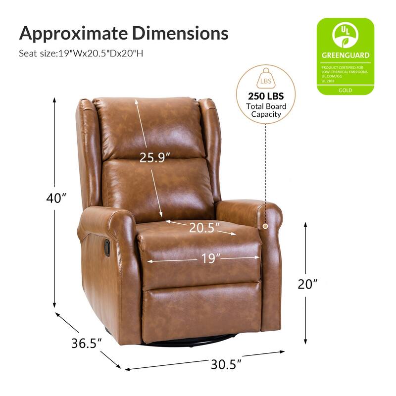 Baksoho Contemporary Faux Leather Swivel Nursery Chair with Metal Base by HULALA HOME