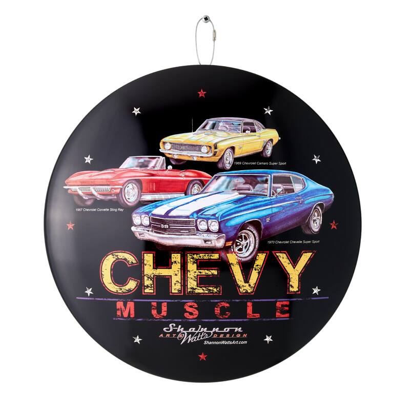 American Art Decor Round Dome Metal Sign - 15" x 15"