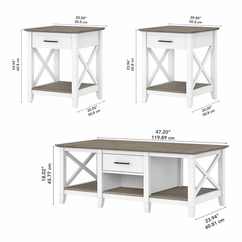 Coffee Table with Set of 2 End Tables