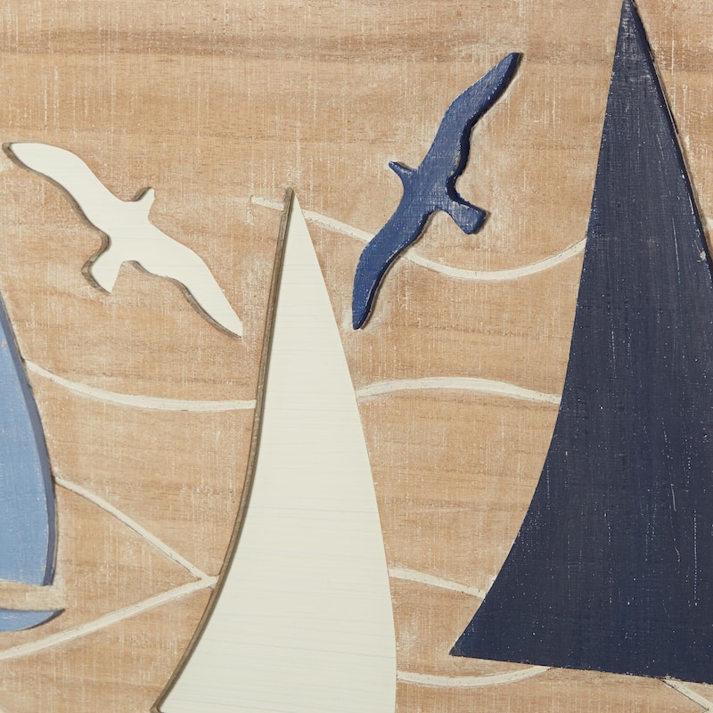 Wood Sail Boat Home Wall Decor - Brown - Roche River Decor