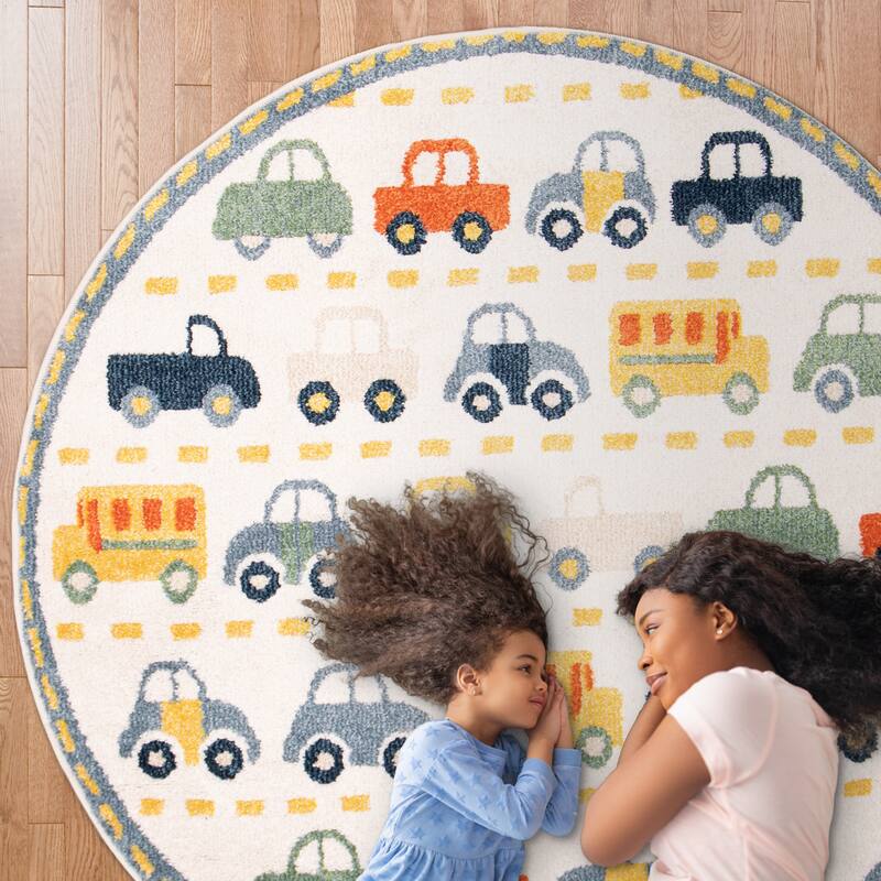 Orian Rugs Playroom Traffic White Stain Resistant Kids Area Rug