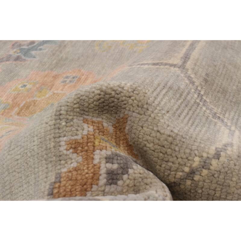 ECARPETGALLERY Hand-knotted Modern Oushak Light Grey Wool Rug - 7'9 x 9'10