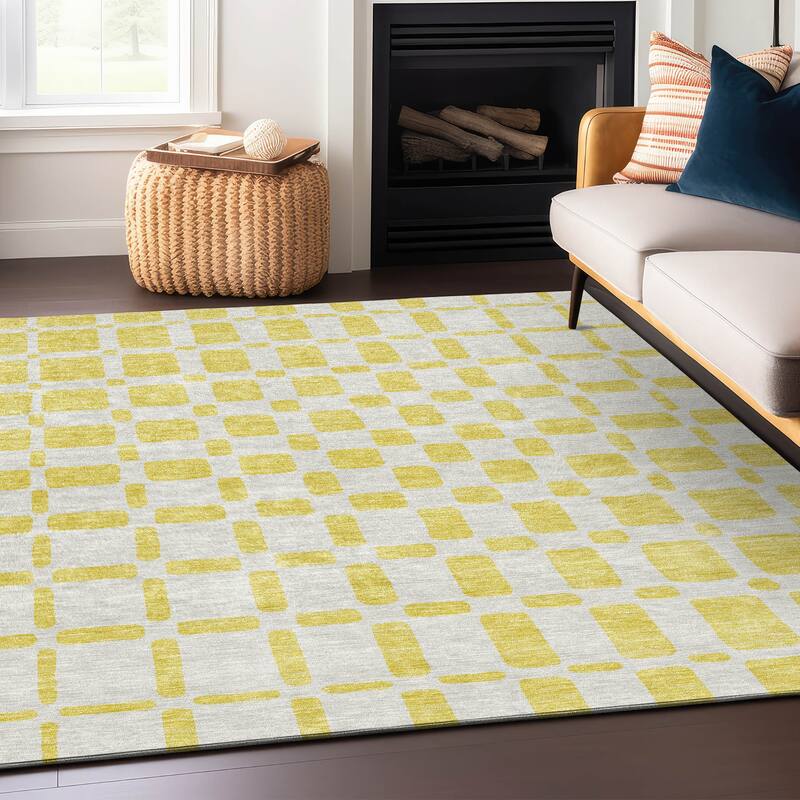 Machine Washable Indoor/ Outdoor Chantille Geo Contemporary Rug