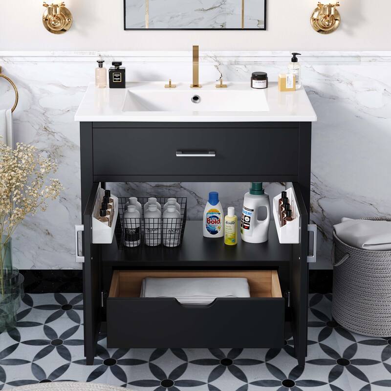 30-Inch Bathroom Vanity with Ceramic Sink