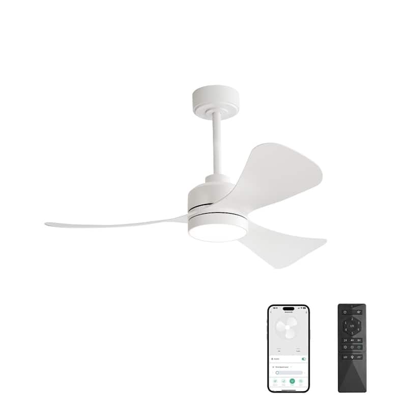 MLiAN 42 inch 3 ABS Blades Smart LED Ceiling Fan with Remote... - 42"