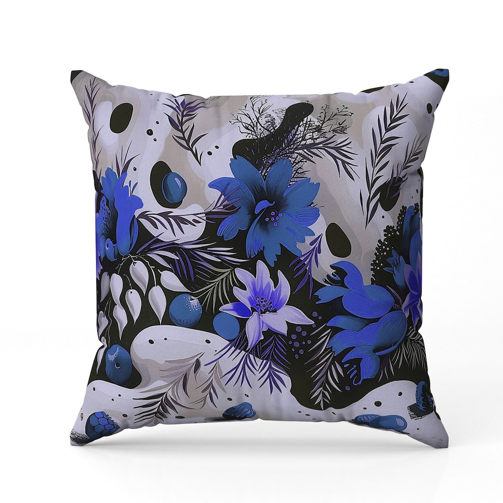Charming Chronicles Indoor/Outdoor Reversible Throw Pillow Blue and Black