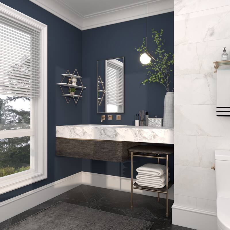 Wooden 3 Shelves Wall Shelf with Diamond Shape - Gold - Roche River Decor