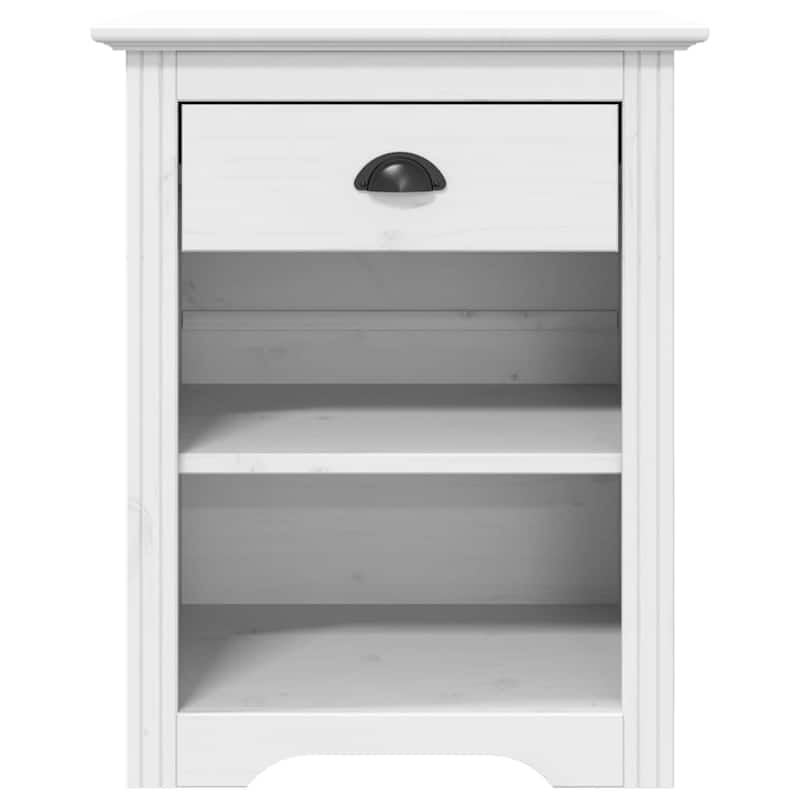 vidaXL Cabinet Nightstand End Side Table with Drawer BODO Solid Wood Pine