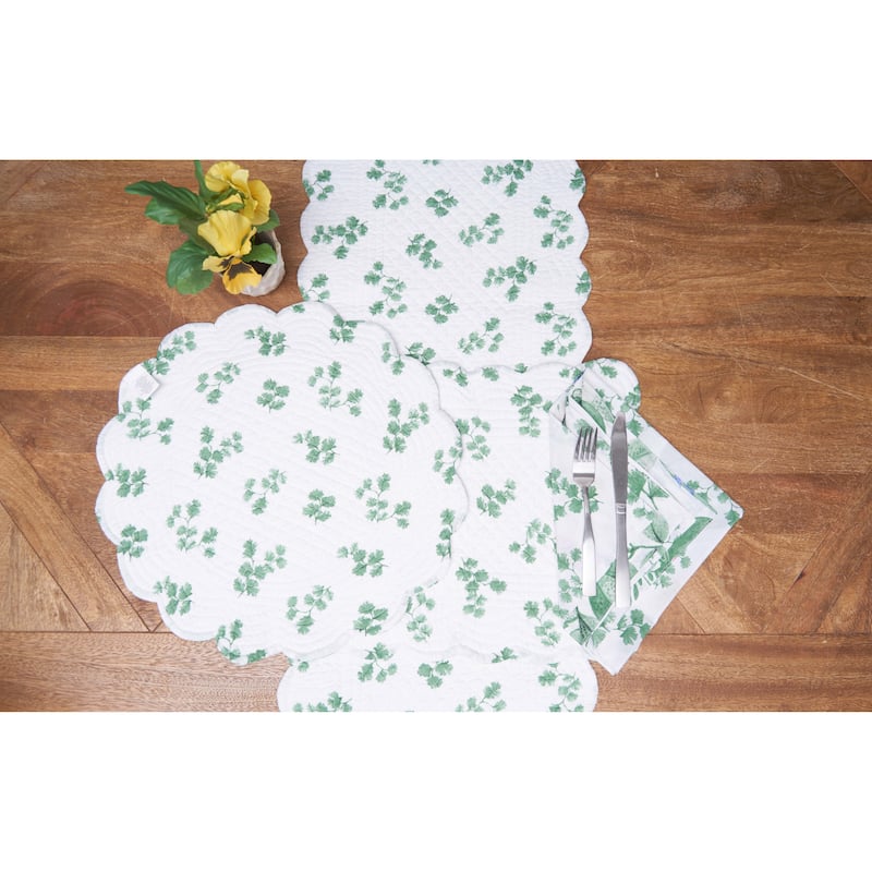 Marcy Blooms Scalloped Placemats Set of 6 Floral Design All, 13" x 19"