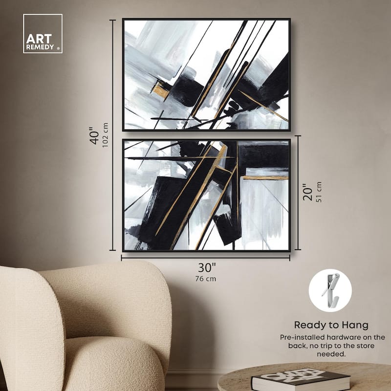 Interlocking Black Canvas Set of 2 by Art Remedy