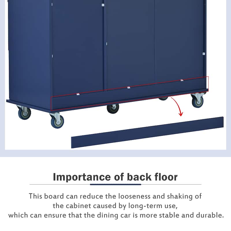 Rolling Mobile Kitchen Island with Drop Leaf - Solid Wood Top, Locking Wheels & Storage Cabinet 52.7 Inch Width