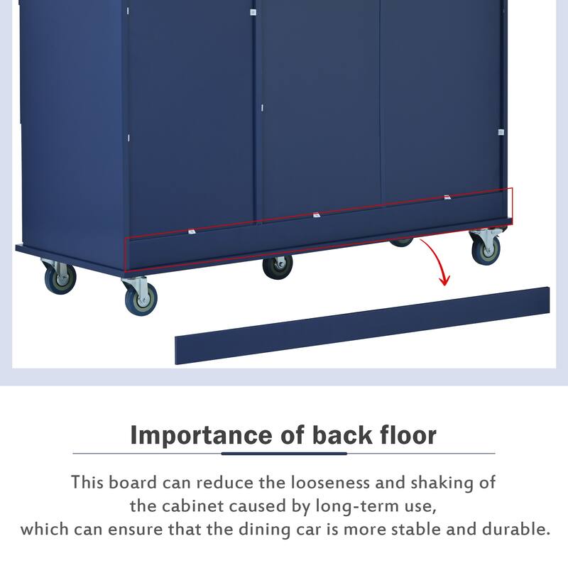 Solid Wood Top Drop Leaf Kitchen Island on Wheels, Rolling Kitchen Cart with Storage Cabinet, Drawers, Spice Rack and Towel Rack