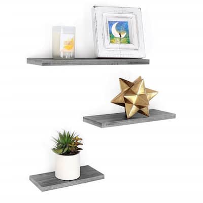 Wall Mounted Display Ledge Floating Wall Shelves Set of 3
