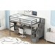preview thumbnail 6 of 36, Twin Size Loft Bed wBuilt-in Desk, Storage Stairs, 2 Drawers and Shelves, Wooden Bedframe High Loft Platform Bed for Kids Teens