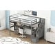 preview thumbnail 18 of 25, Wooden Twin Size Loft Bed wtih Rectangle Desk Underneath and Double Storage Drawers, Side Staircase Built-in Storage