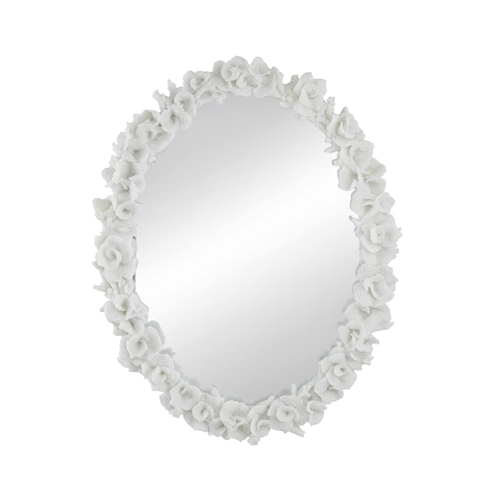 Coral Framed Oval Wall Mirror - 35.5" - White