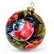 preview thumbnail 1 of 4, Collectible 3.9" Hand-Painted Premium Glass Ornament – Bullfinch on Rowan Tree