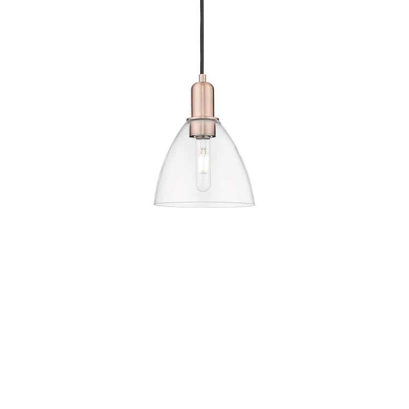 Innovations Lighting 716-1P-11-8 Bristol Pendant Bristol 8" Wide Mini - Antique Copper / Clear