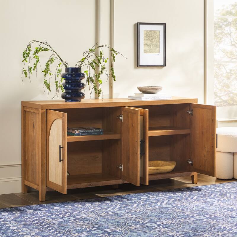 Walker Edison Modern 60-inch Reeded Sideboard with Arched Doors