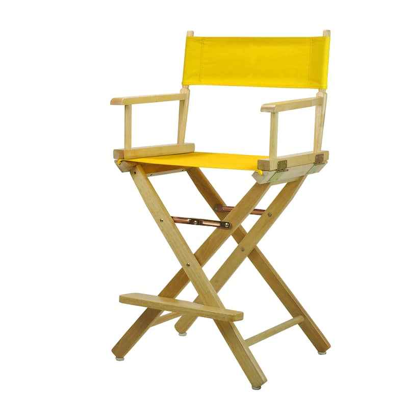 Natural Finish 24-inch Director's Chair - Gold