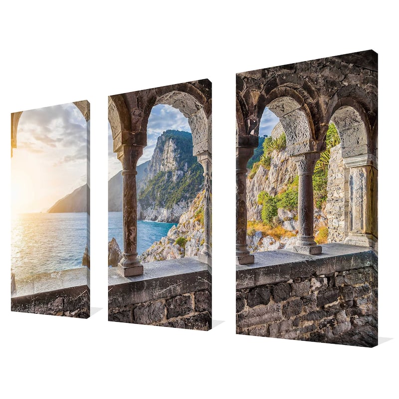 "Chiesa Di San Pietro, Italy" 3 Piece Set on Canvas