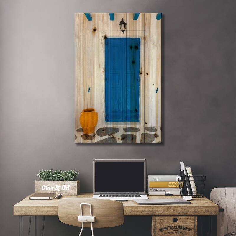Fun House, Mykonos, Greece I Print On Wood by Jim Nilsen - Multi-Color