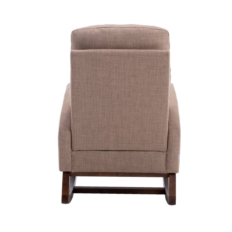 GDFStudio - Amelia Linen Upholstered Rocking Chair with Spacious Seat and Tall Back Design