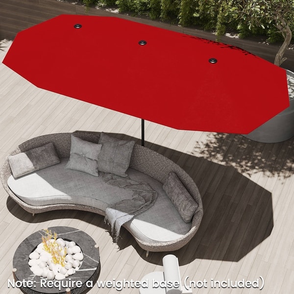 8 x 11 ft aluminum rectangle patio umbrella California Umbrella 11' x 8' Rectangular Market Umbrella; Jockey Red
