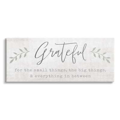 Stupell Uplifting Gratitude Phrase Botanical Sprig Typography Canvas Wall Art, Design by Natalie Carpentieri