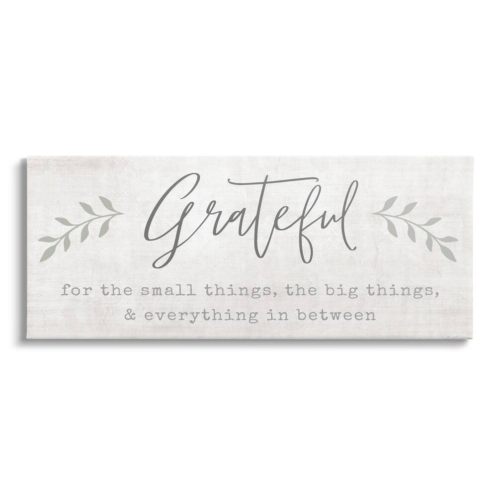 Stupell Uplifting Gratitude Phrase Botanical Sprig Typography Canvas Wall Art, Design by Natalie Carpentieri