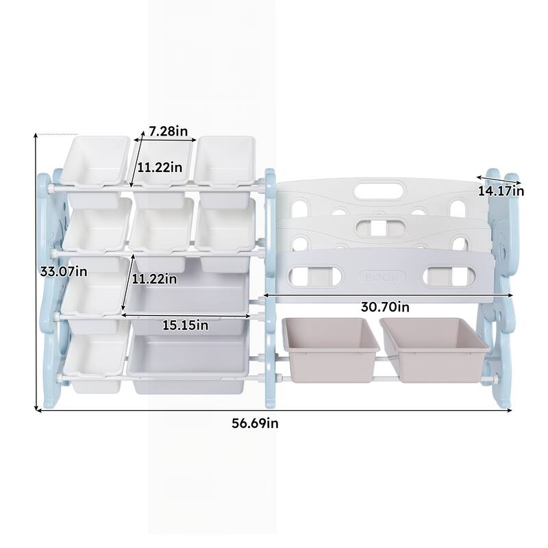 Versatile Kids' Toy Storage Cabinet with Multiple Compartments for Organizing