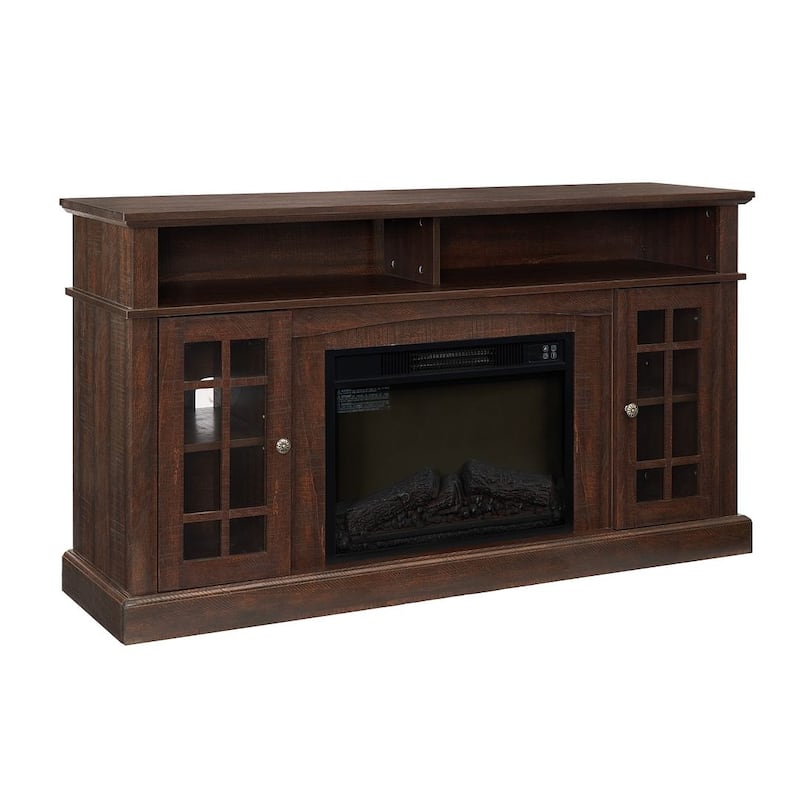 58.25 Inch Classic TV Stand with 23-Inch Fireplace Insert