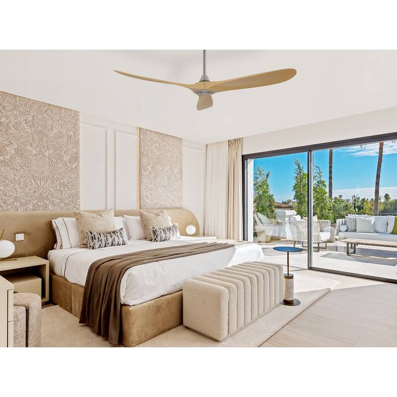 52''/60" Large Ceiling Fan without Lights, Remote Control and Reversible Motor Included, Smart Optinal