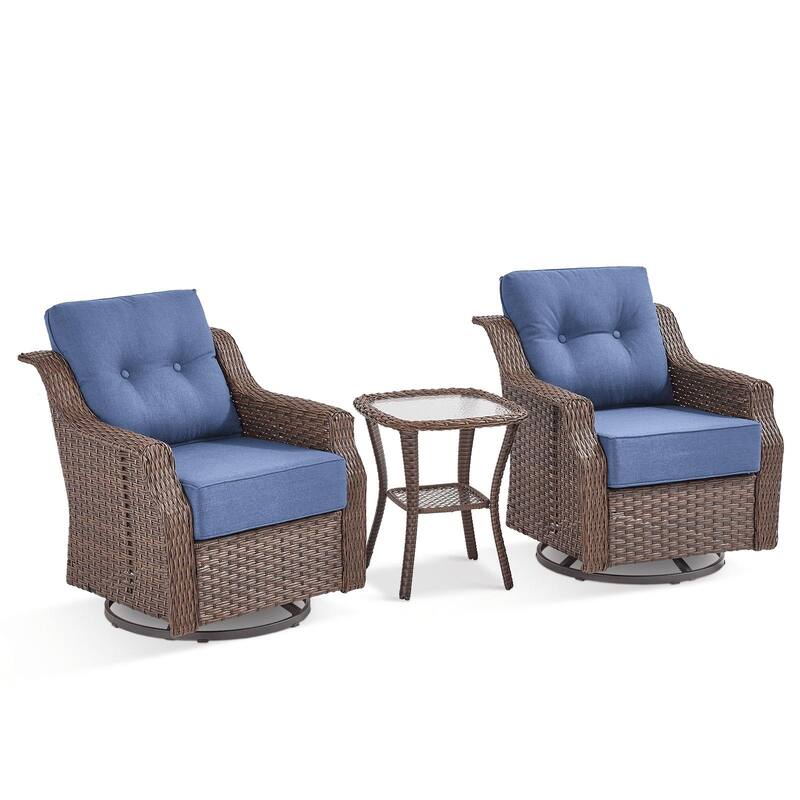 Pocassy Wicker Sofa Chair Set for Garden