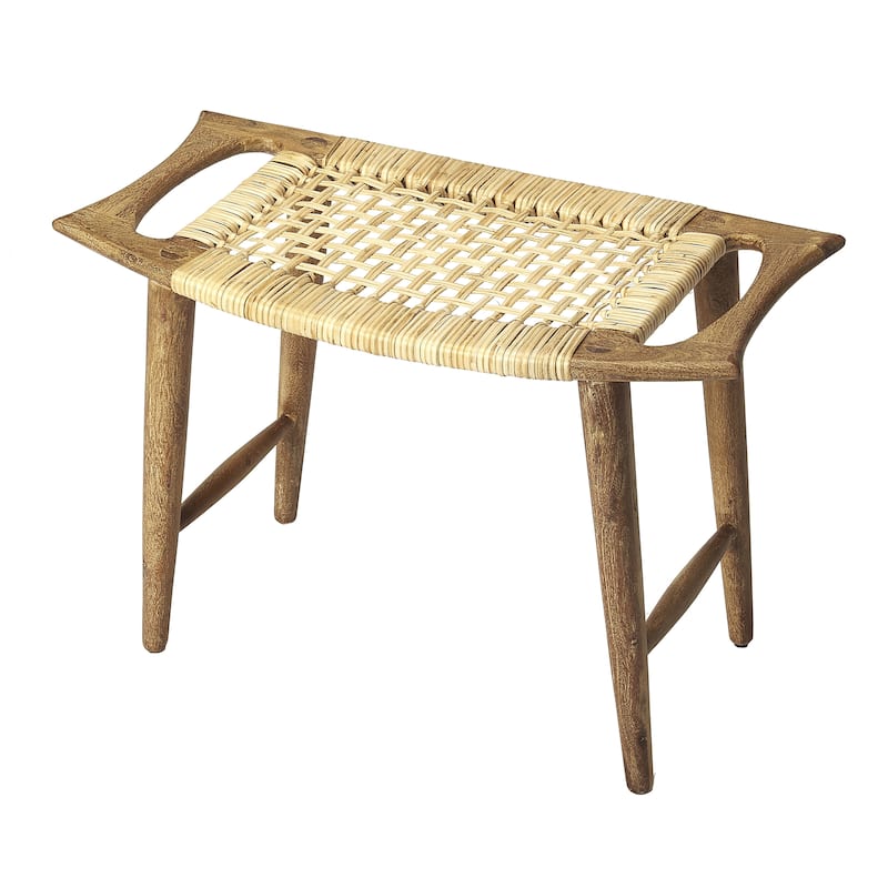 Butler Tristan Modern Wide Mango/Rattan Stool