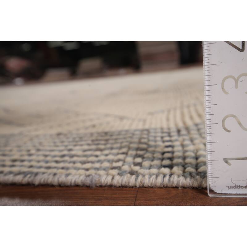 Earth Tone Moroccan Area Rug Handmade Wool Carpet - 6'11"x 10'7"