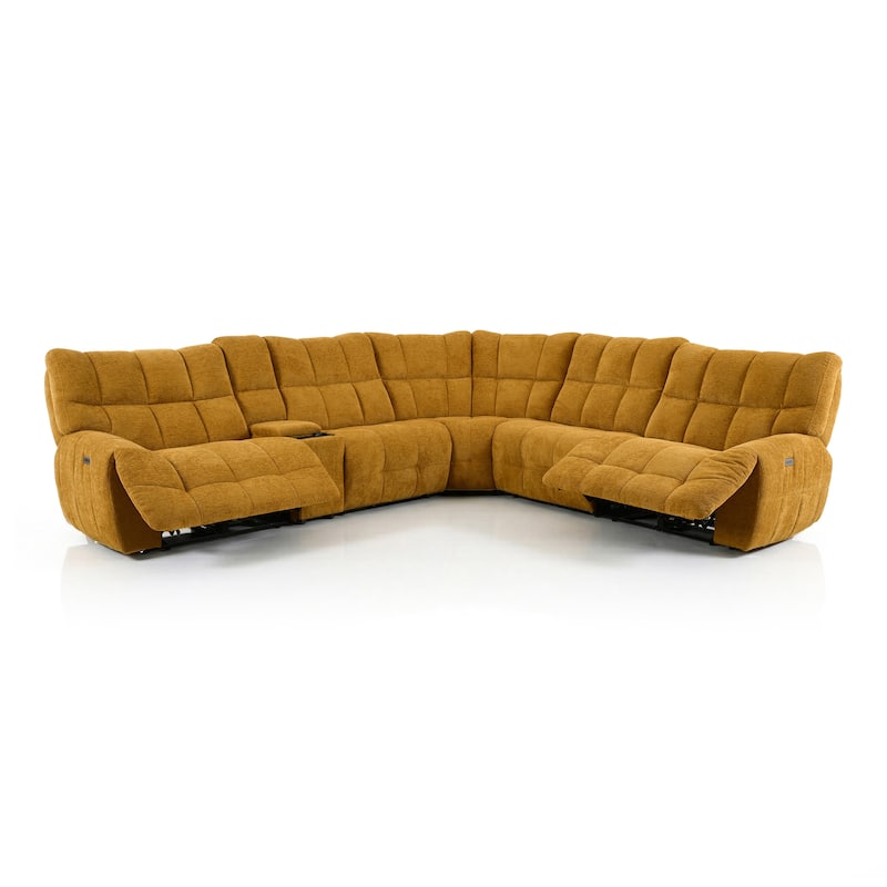 Furniture of America Aurei Modern Reclining Sectional with Console and USB Ports