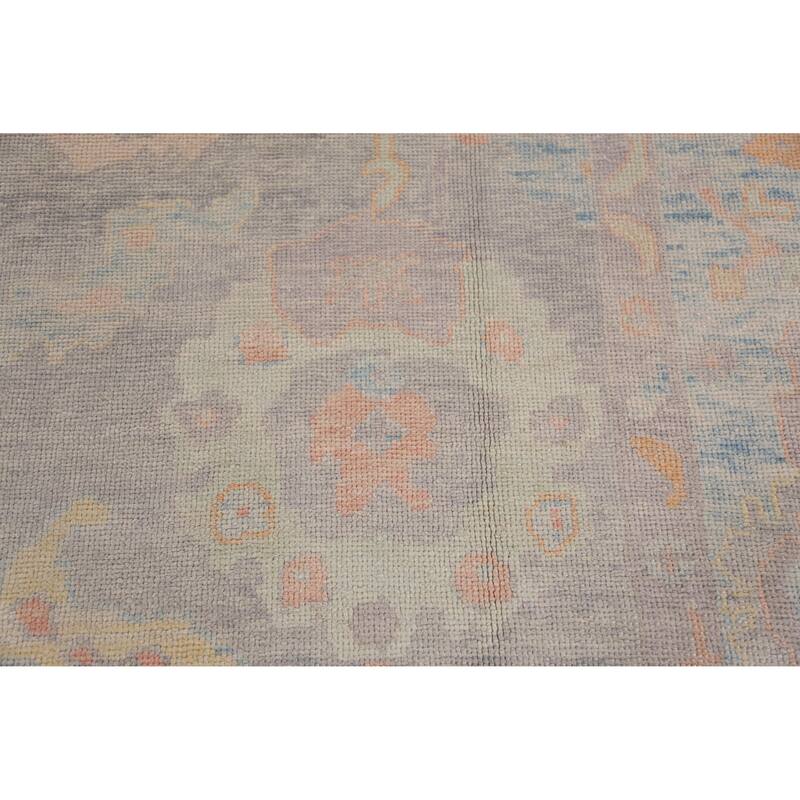Hand Knotted Oriental 100% Wool Carpet Transitional All-Over Purples Oushak Area Rug - 11' 5'' X 9' 0''