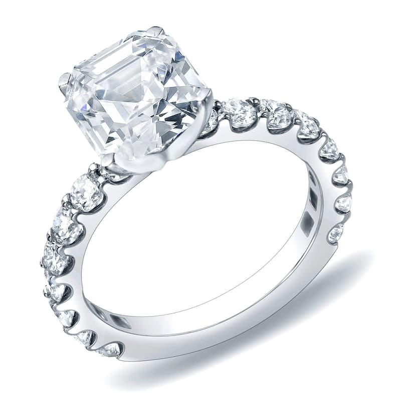 Auriya 14k Gold 1 3/4ctw Asscher Diamond Engagement Ring Certified (H-I, VS1-VS2) - White - 10