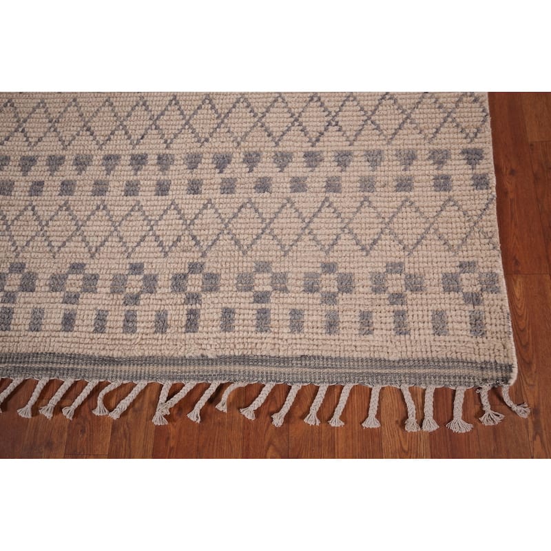 Trellis Moroccan Area Rug Handmade Wool Carpet - 8'11"x 12'6"