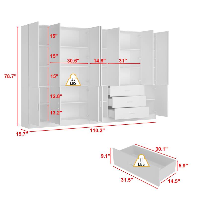 LED-Lit Wood Grain Cabinet - Configurable Storage for Home or Office