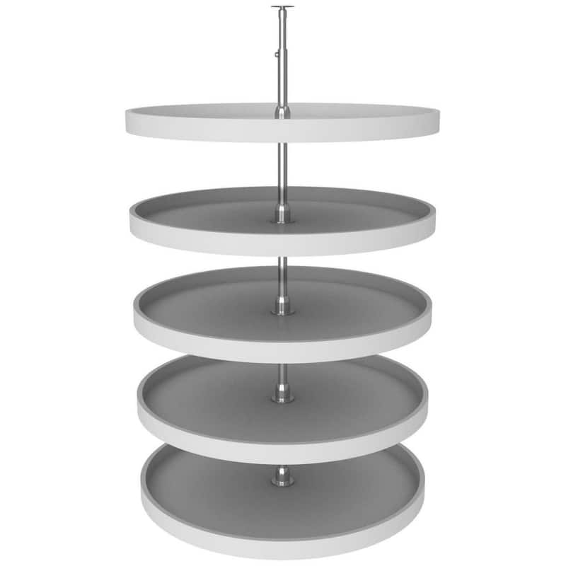 Rev-A-Shelf 6065 Series 32 Inch Full Circle 5 Shelf Lazy Susan - White