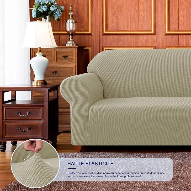 Subrtex 1-Piece Sofa Cover Stretch Soft Couch Loveseat Slipcover