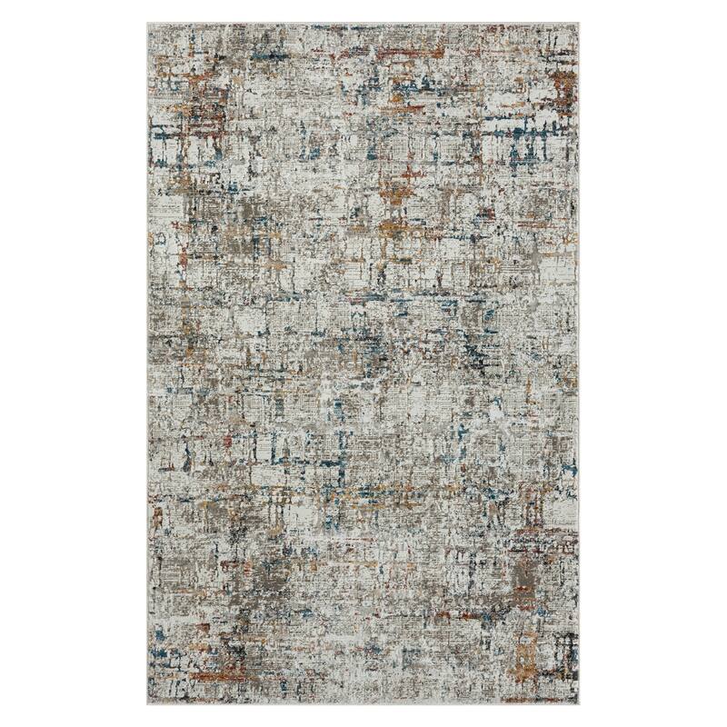 Bailey Transitional Geometric Gray/BeigePerformance Indoor Area Rug by Sevita