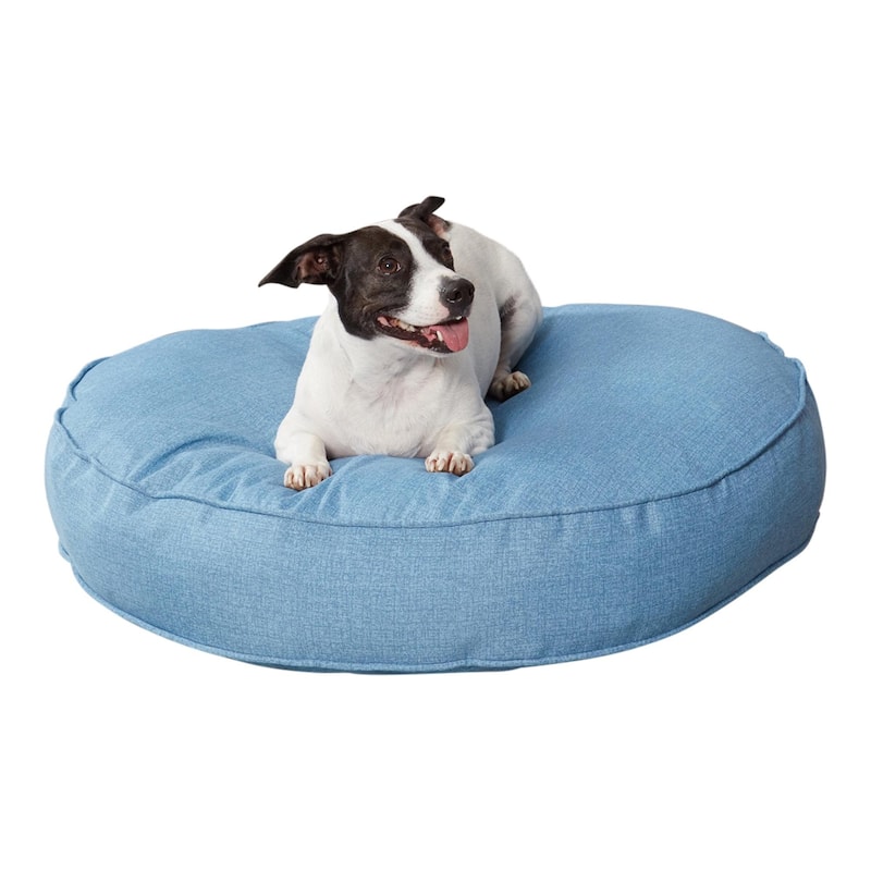 Gordie Round Indoor/Outdoor Pillow Dog Bed - Small (30") - Denim