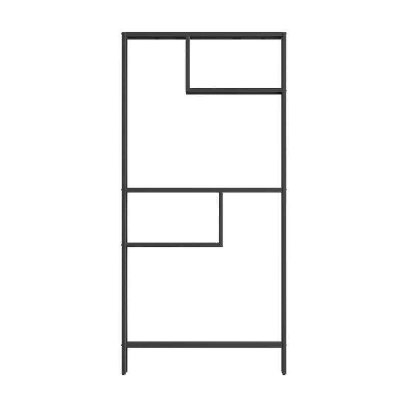 Modern Storage Shelf with 4 Compartments & Metal Legs, Freestanding Organizer,Book Shelves Display Shelves