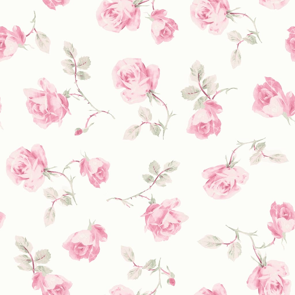 LoveShackFancy Ribbon Rosa Chateau Rose Peel and Stick Wallpaper