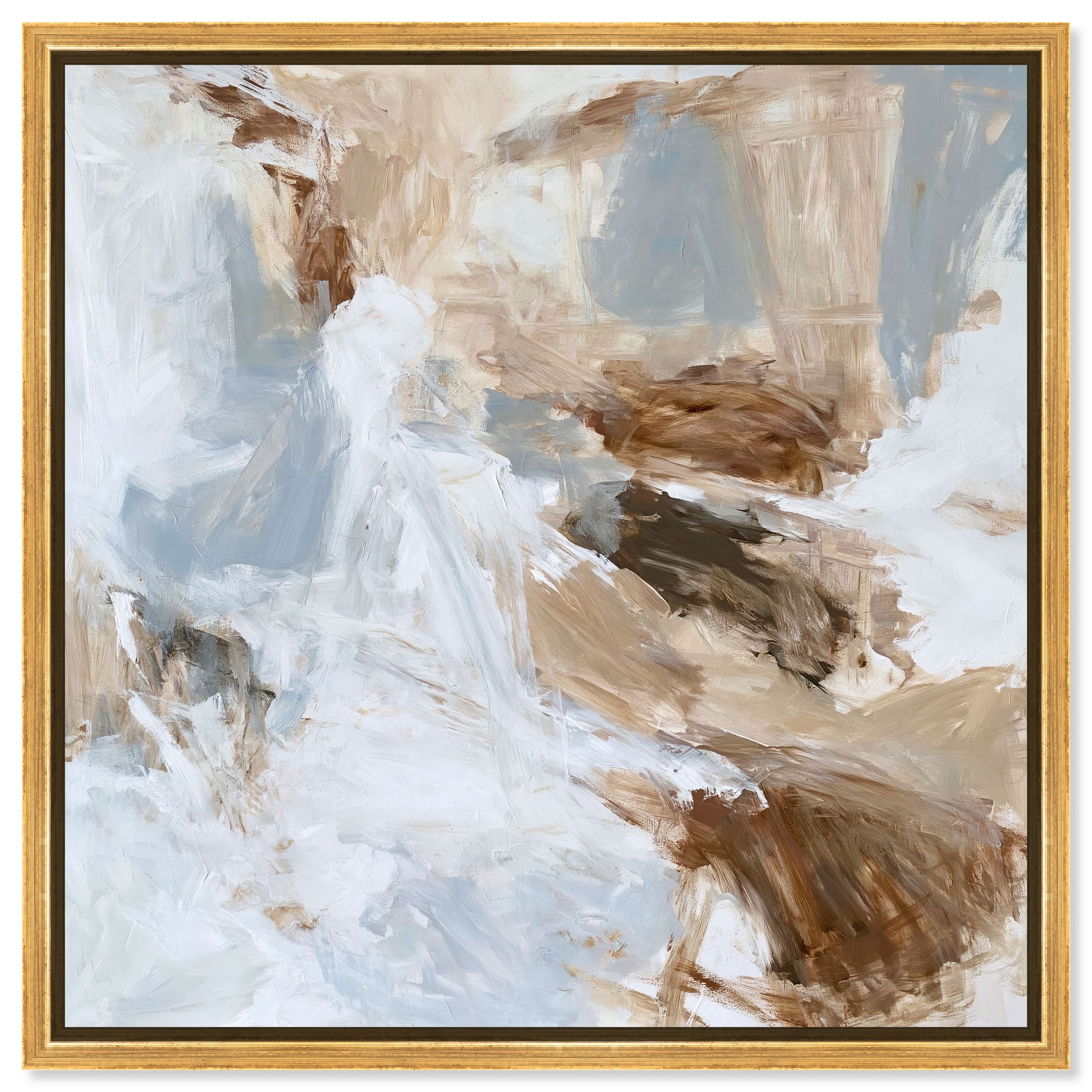 Gesso Storm II Beige Wall Decor Framed Canvas Print by Art Remedy